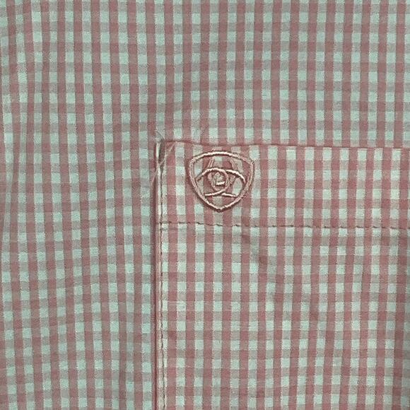 ARIAT Shirt Kirby Button Down Pink White Gingham XXL Western Cowgirl Equestrian - Picture 15 of 16